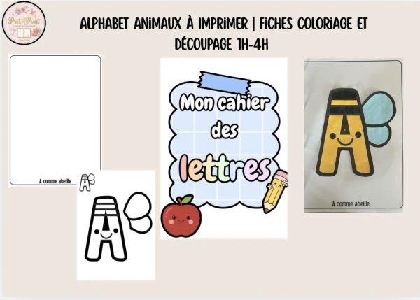 Alphabet Animaux à Imprimer | Fiches Coloriage et Découpage 1H-4H