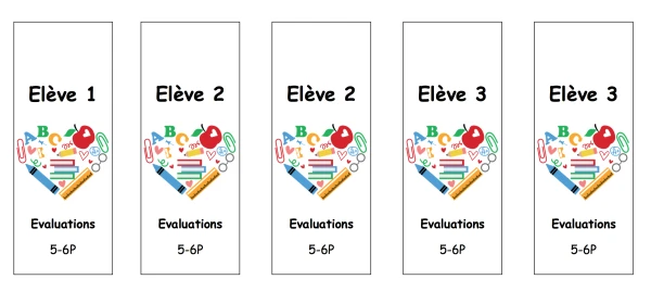 Etiquettes pour le classeur