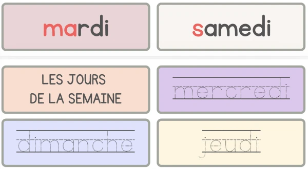 les jours de la semaine