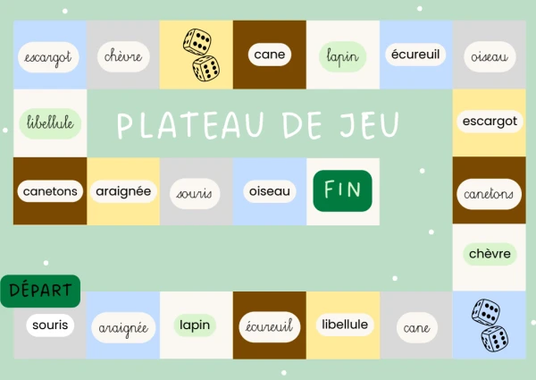 Jeu 2 - Animaux : " Je t'ai écrit un message"