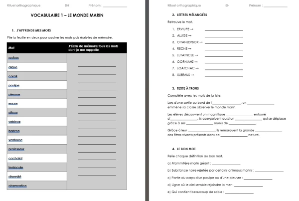 rituel orthographique 8H