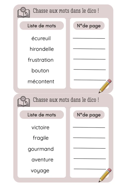 Chasse aux mots dans le dictionnaire ! 🔎📖