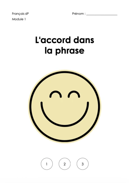 module 1 (6P) - l'accord dans la phrase