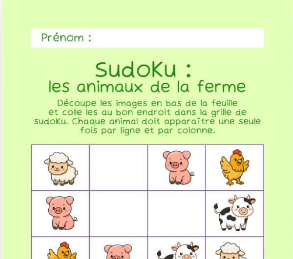 Sudoku les animaux de la forêt