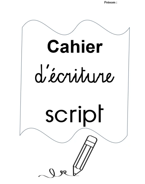 cahier calligraphie écriture script