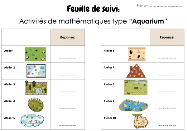 Atelier types "Aquarium" - 3P Maths