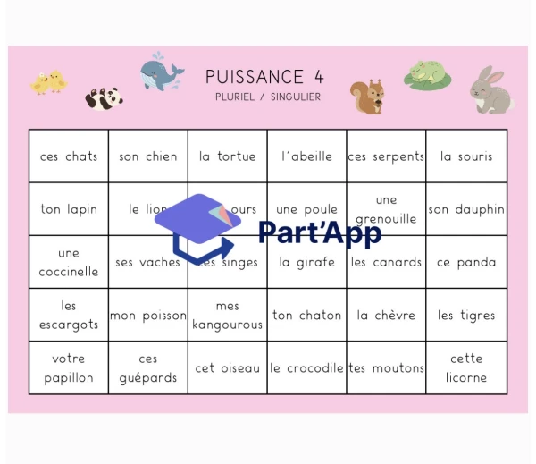 Puissance 4 - pluriel singulier