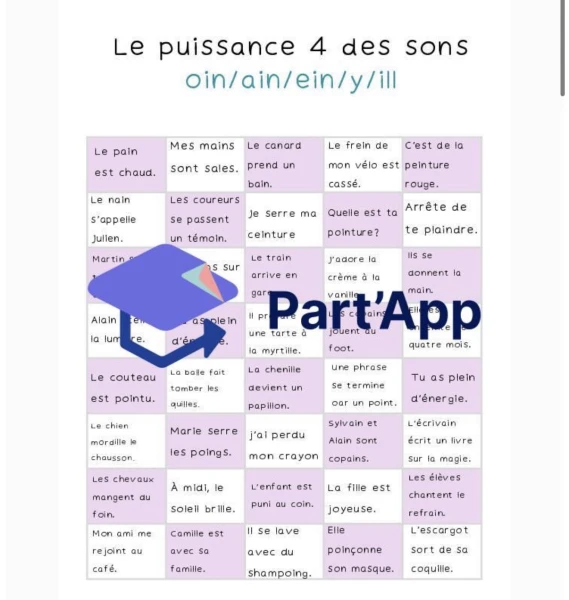 Le puissance 4 des sons oin ain ein y ill - temps 6
