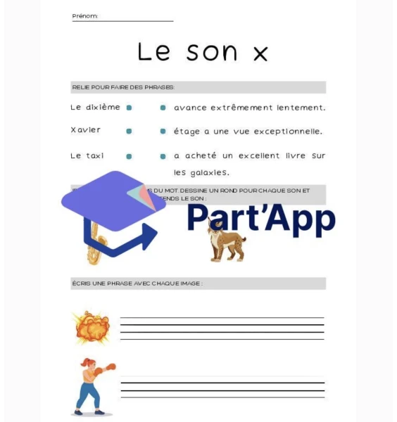 Fiche le son x - temps 6