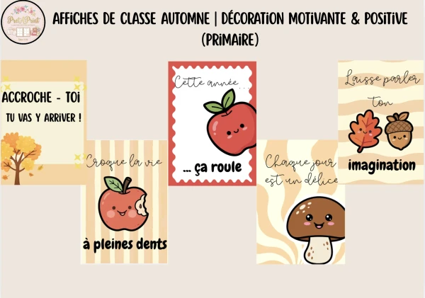 Affiches de Classe Automne | Décoration Motivante & Positive (Maternelle & Primaire 1H-8H)