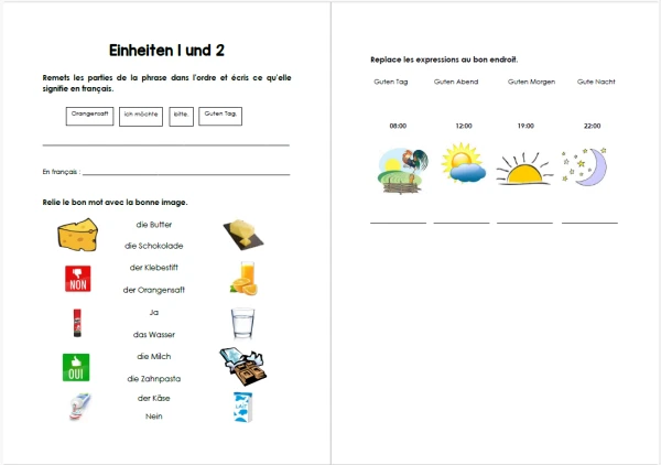Test voc E1-2 allemand 5H