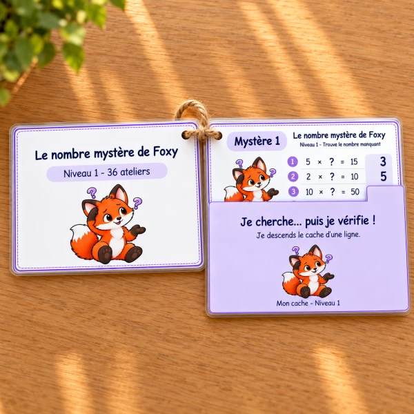 🦊 Le nombre mystère de Foxy – Niveau 1 + fiche de suivi | 8 CHF 🦊