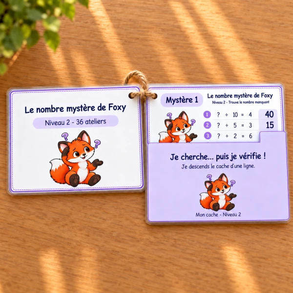 🦊 Le nombre mystère de Foxy – Niveau 2 + fiche de suivi | 8 CHF 🦊