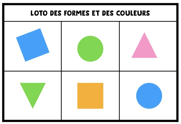 Loto des formes et des couleurs 3P