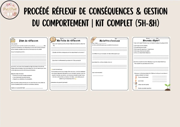 Procédé réflexif de conséquences & gestion du comportement | Kit complet (5H-8H)