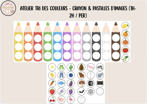 Atelier Tri des Couleurs - Crayon & Pastilles d'Images (1H-2H / PER)