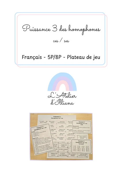 Puissance 3 des homophones (ces / ses)