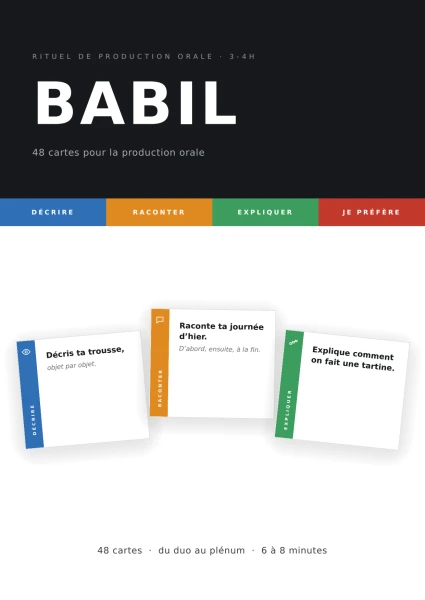 Babil 3-4H : 48 cartes pour la production orale