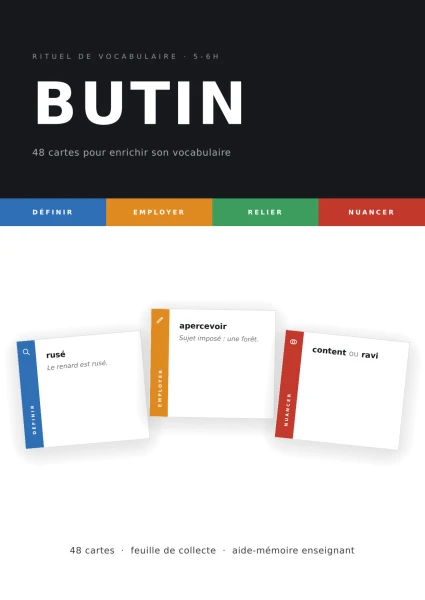 Butin 5-6H : 48 cartes pour enrichir son vocabulaire