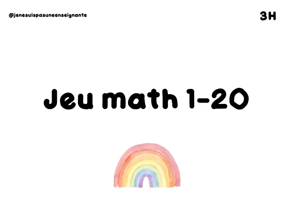 Jeu plateau nombres 1-20
