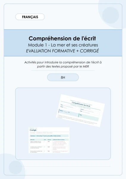 Compréhension de l'écrit - Module 1 - évaluation formative