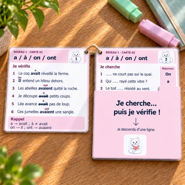 🐾 Mes ateliers autocorrectifs a / à et on / ont – 2 niveaux | 4 CHF 🐾