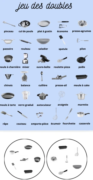jeu des doubles ustensiles cuisine