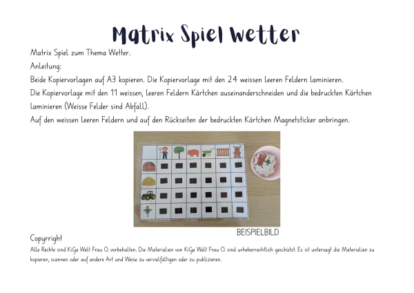 Wetter Matrix Spiel