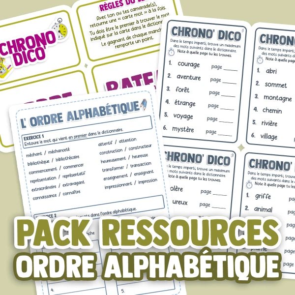 Pack - Ordre alphabétique