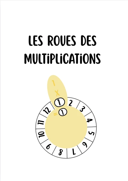 Roues des multiplications – Tables de 1 à 12 (Atelier manipulation & auto-correction)