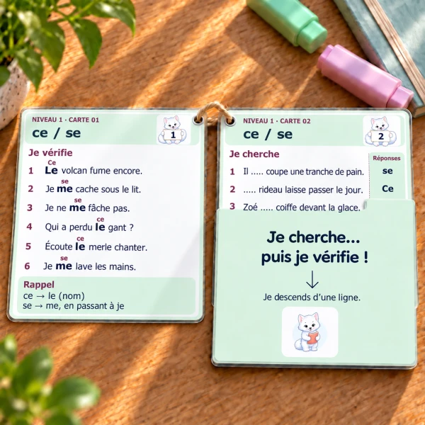 🐾 Mes ateliers autocorrectifs ce / se – 2 niveaux | 4 CHF 🐾
