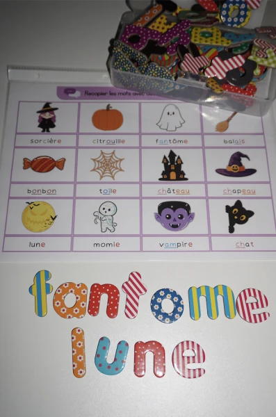 Recopier des mots (Ateliers Halloween)