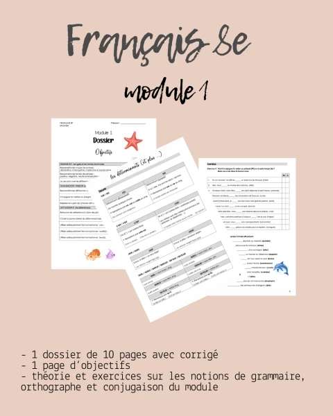 Français - 8e - Module 1 - Dossier GRAM-CONJ-ORTHO