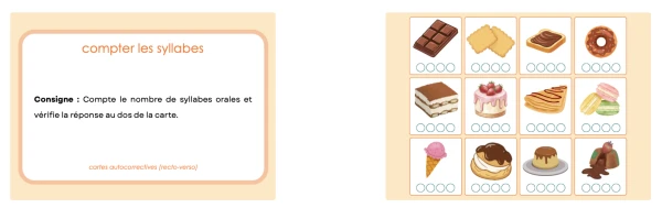 compter les syllabes - cartes autocorrectives