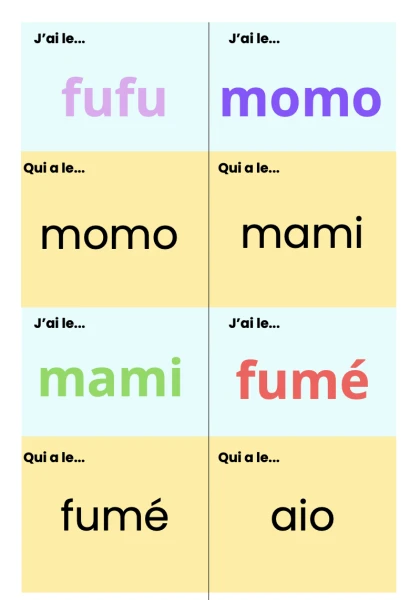 J'ai...qui a... de lecture en syllabes