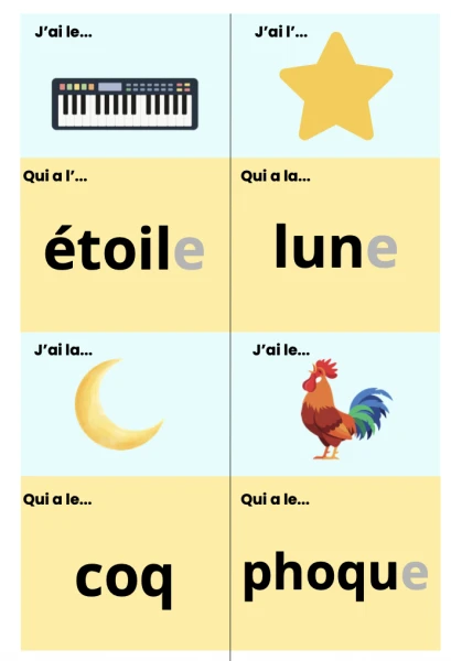 J'ai...qui a... lecture des sons des temps 1-5