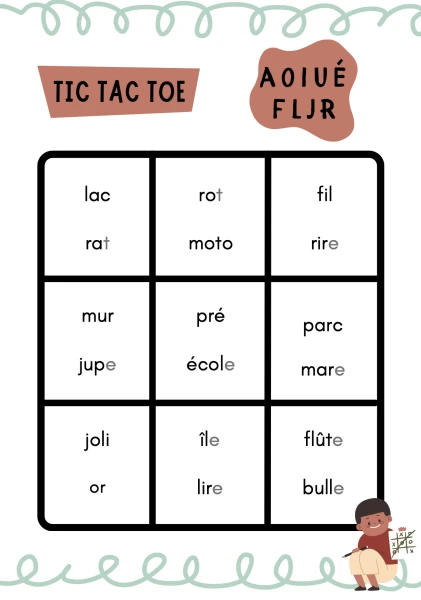 Tic-tac-mot sons T1