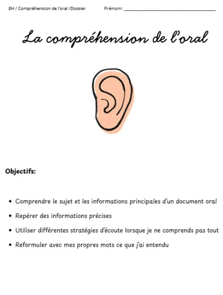 Dossier sur la compréhension orale 7-8H