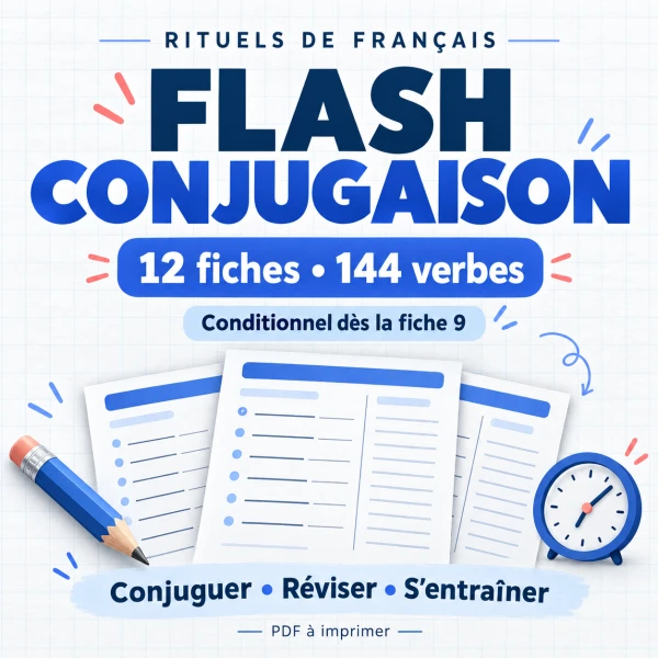 Conjugaison – 12 fiches de rituels progressifs