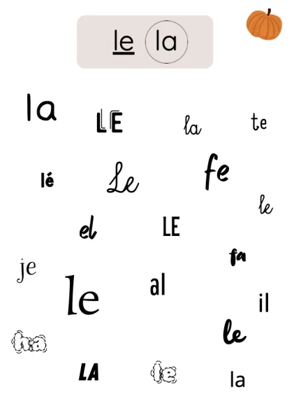 Repérage visuel le/la