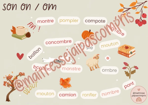 temps 3 - jeu de l'oie son on/om