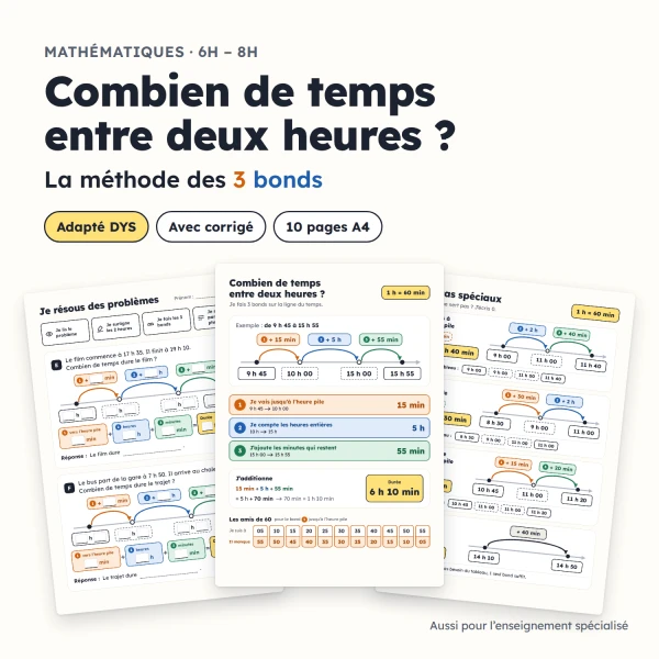 Combien de temps entre deux heures ? La méthode des 3 bonds