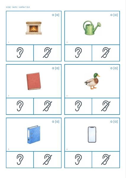 Cartes à pinces son a [a] (temps 1 - 3P)