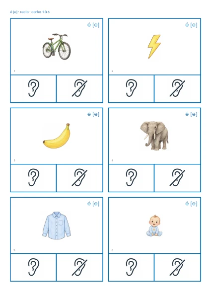 Cartes à pinces son é [e] (temps 1 - 3P)