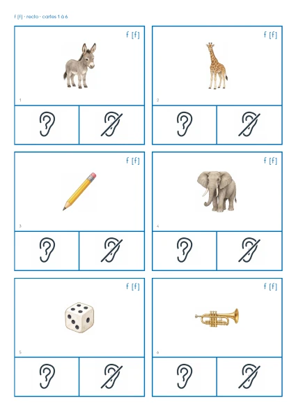 Cartes à pinces son f [f] (temps 1 - 3P)