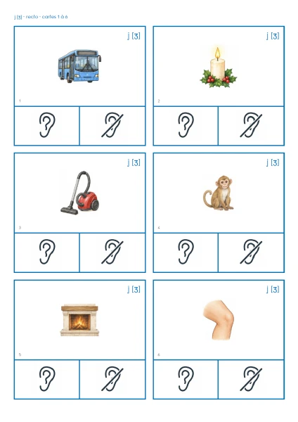 Cartes à pinces son j [ʒ] (temps 1 - 3P)