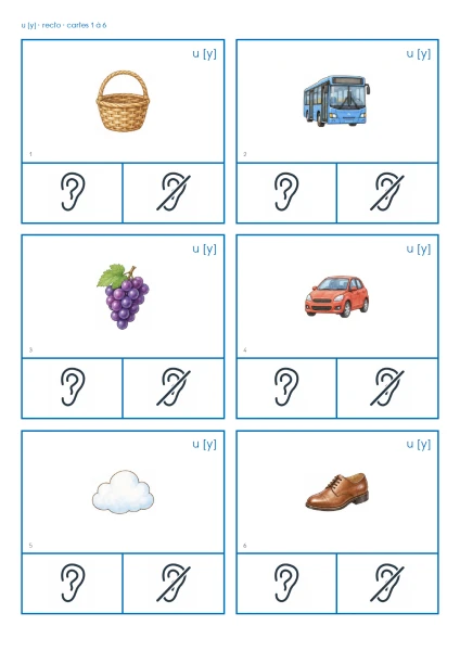Cartes à pinces son u [y] (temps 1 - 3P)