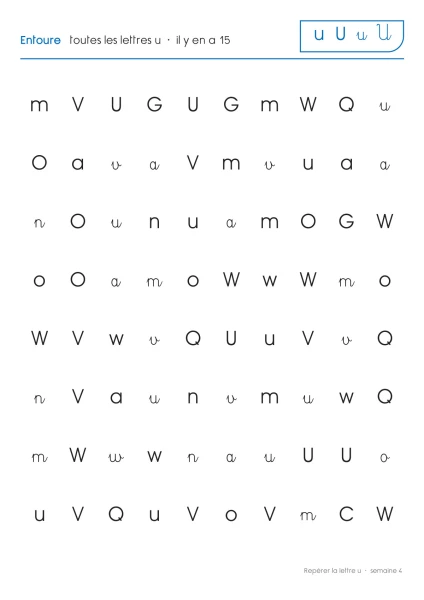 Repérage du graphème u (temps 1 - 3P)