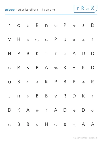 Repérage du graphème r (temps 1 - 3P)
