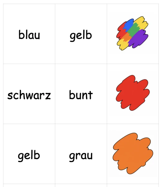 Allemand 6P - Memory les couleurs